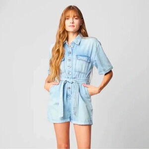 Blank NYC Light Blue Denim Romper